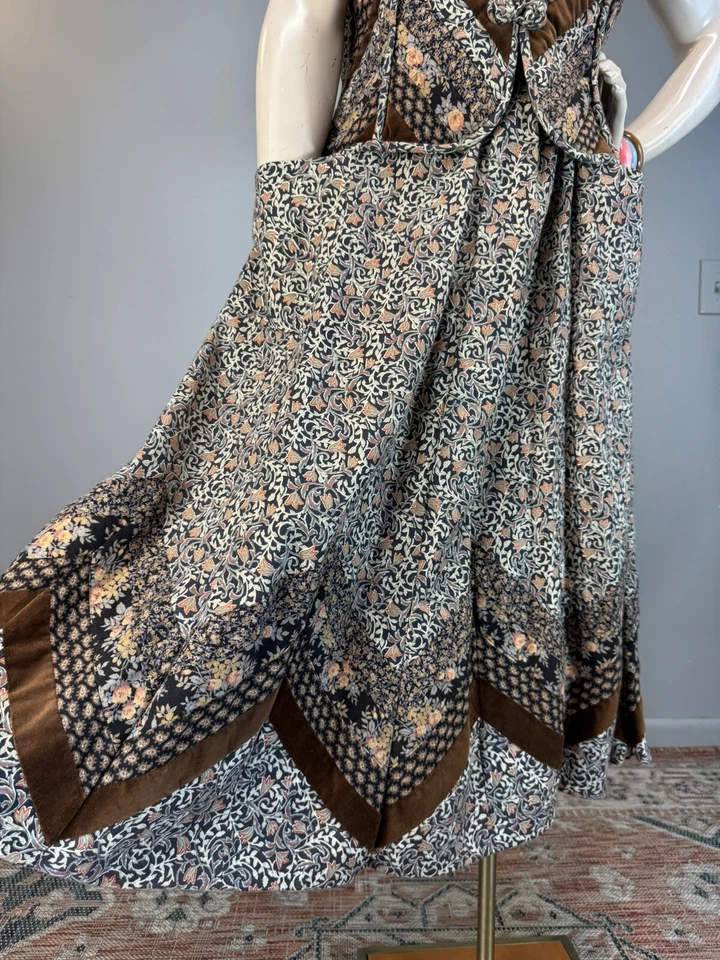 Vtg 70’s Boutique SET Chevron Quilted Vest Skirt Suttles Seawind VIYELLA - Image 4 of 4