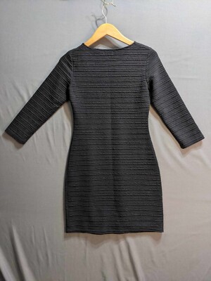 plastic bodycon dress Plastic Island Bodycon Dress Womens Small Black 3/4 Sleeve