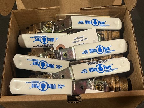 (Box 6) 3/4" Solder (Sweat) Full-Port Lead-Free Bronze Brass Ball Valves 600 WOG