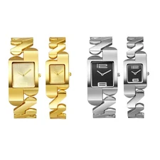 Couples Stylish Rectangular Quartz Wrist Watch Bracelet Wristband for Men Women