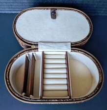 Stamped Leather look Zippered Travel Jewelry Case