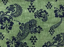 Hawaiian Print Fabric by the yard - Hibiscus, Honus - 43  wide