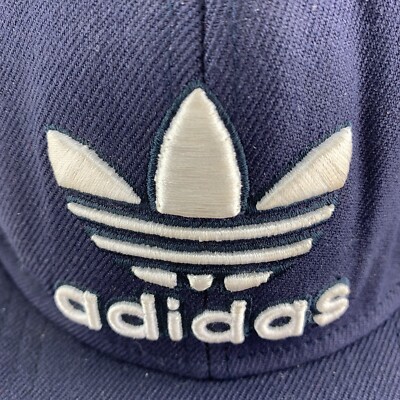 adidas Originals MOD TREFOIL CAP ネイビー VTG Adidas Trefoil Mens Navy Blue Embroidered Baseball Hat Cap