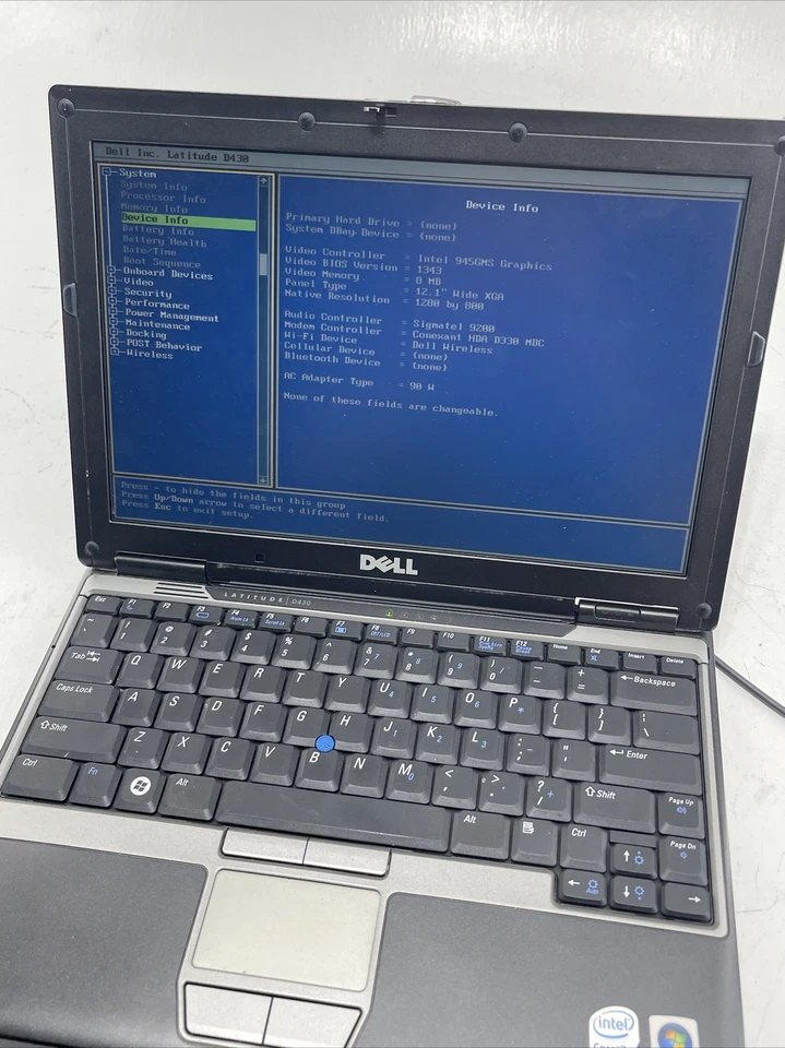 Laptop Dell Latitude D430 12" Intel Core Duo 1,33 GHz sin RAM SIN HDD Foto 2 de 4