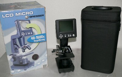 BRESSER LCD Mikroskop 8.9cm 3.5'' 50-500x 2000x Digital USB SD Durch & Auflicht
