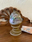 FENTON HANDPAINTED PEDESTAL EGG - ROMANTIC ICE SKATING COUPLE