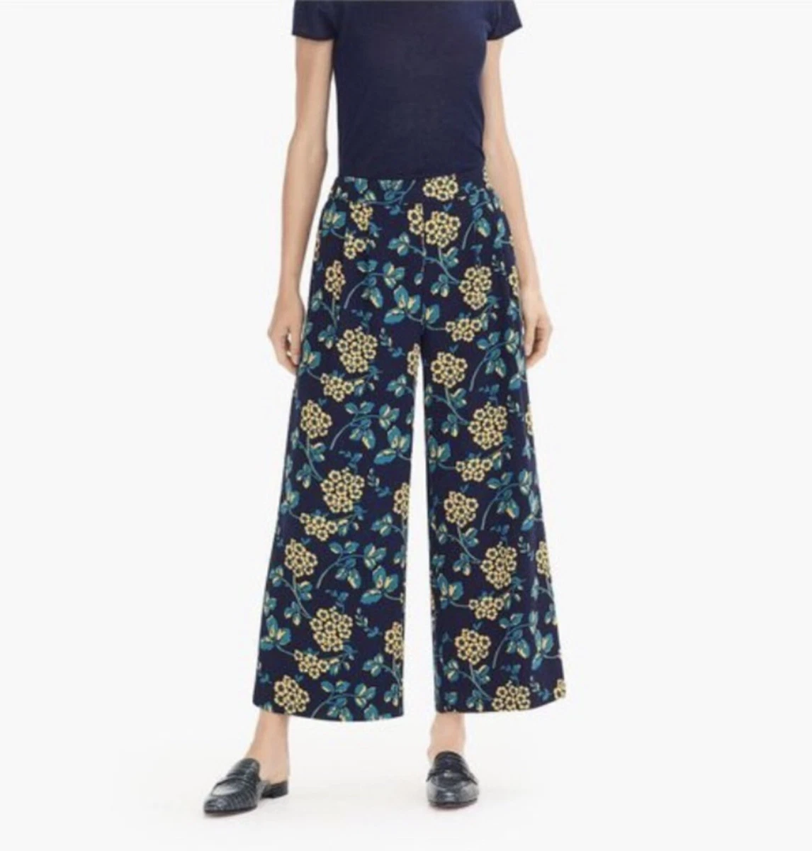 j crew wide leg cropped pants