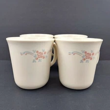 CorningWare USA Corelle English Breakfast Pattern Coffee Mugs Cups Set of 4-USA
