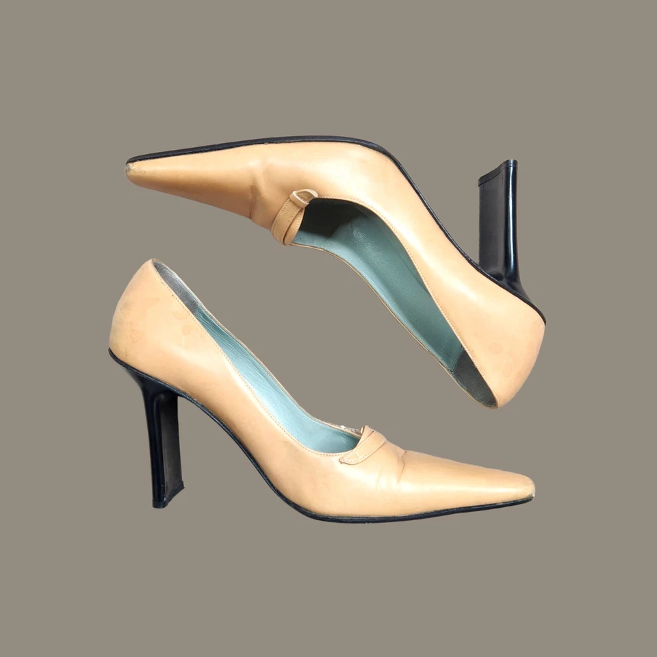 Zapatos de tacón Sigerson Morrison talla 7,5 cuero tostado punta hechos en Italia Foto 3 de 4