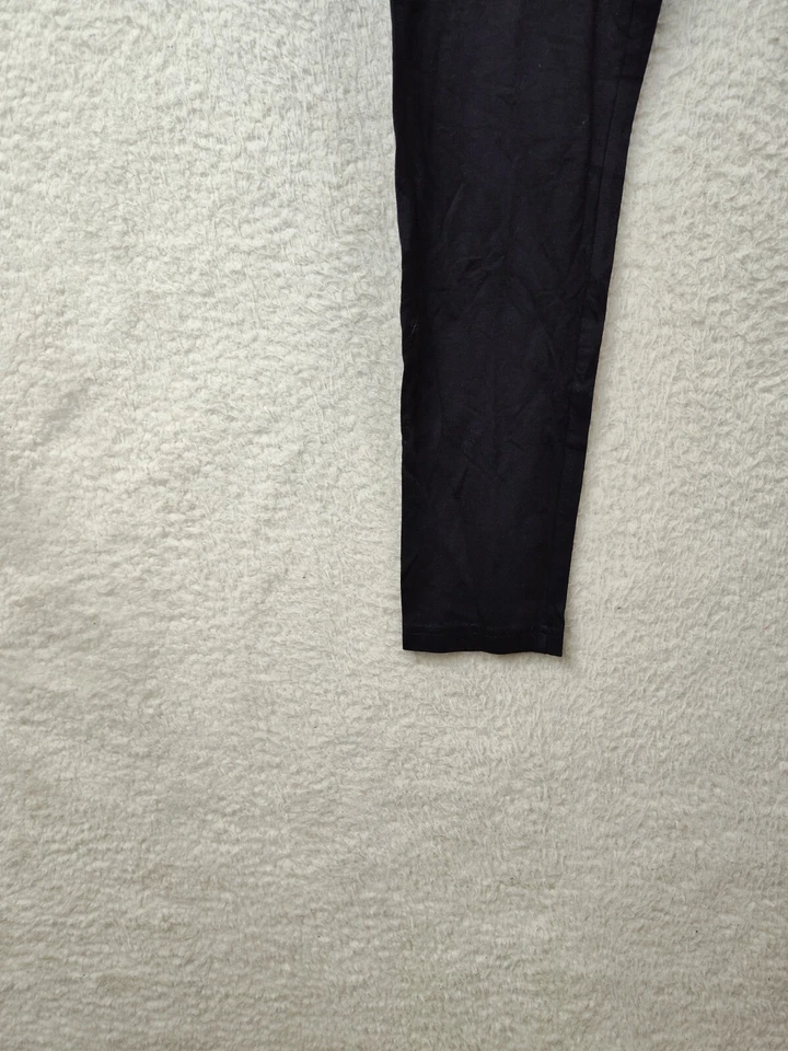 H M Women Leggings Medium Black Cotton Blend Pull On Stretch Regular Fit Pants - Image 4 of 4