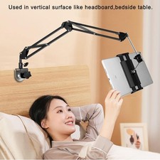Tablet Stand for Desk Bed, iPad Holder for Bedside Headboard, Foldable