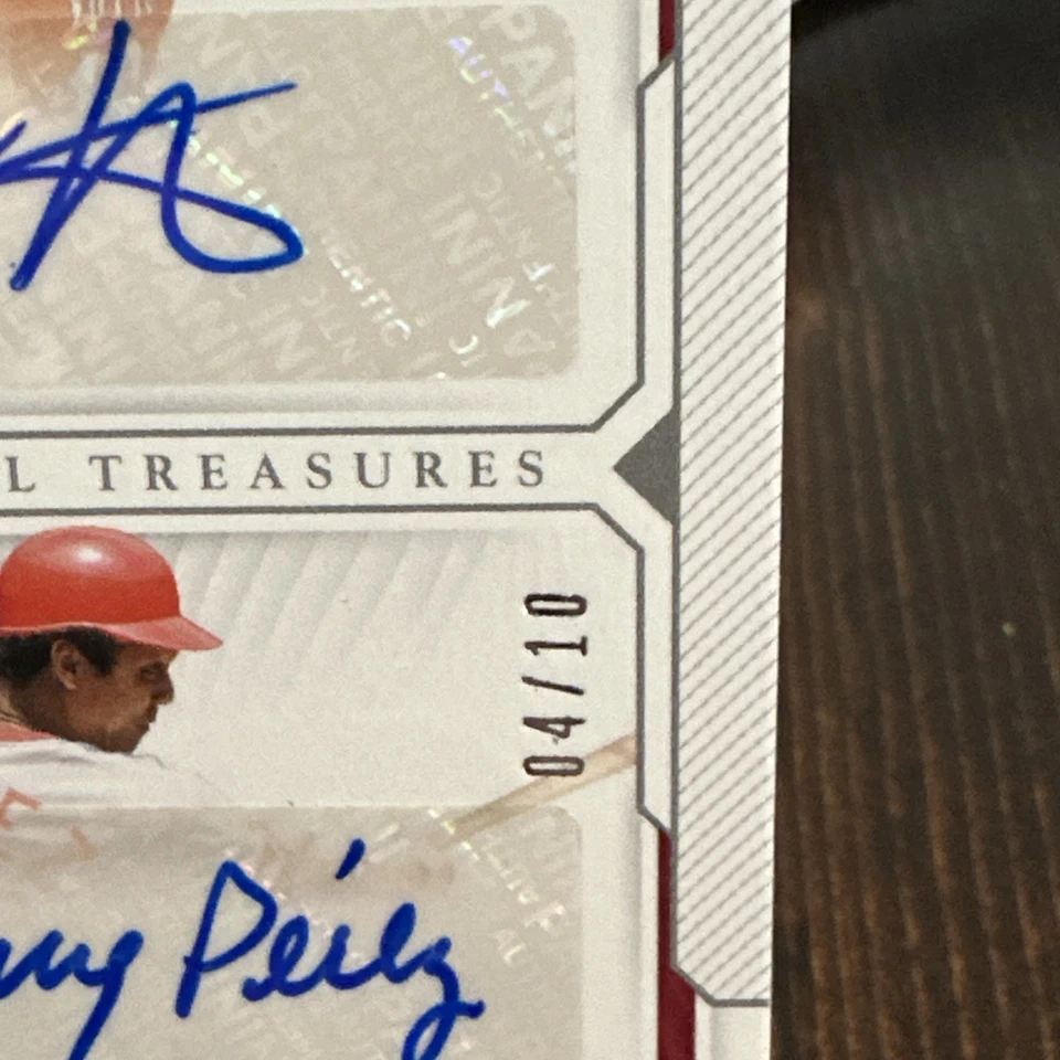 2019 Panini National Treasures - двойная подпись Джоуи Вотто, золото Тони Переса /10 - Изображение 4 из 4