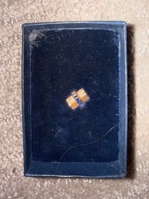 Spilla cravatta vintage Tiffany & Co. oro 18 carati corteccia zaffiro made in Italy con scatola