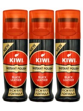 Kiwi Instant Shine Protect Shoe Polish, Black Leather Pack of 3 75ml Bottles