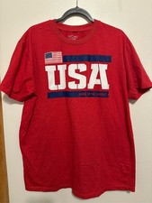 Home of the Brave Mens Red Patriotic USA Flag Graphic Tee T-Shirt XL