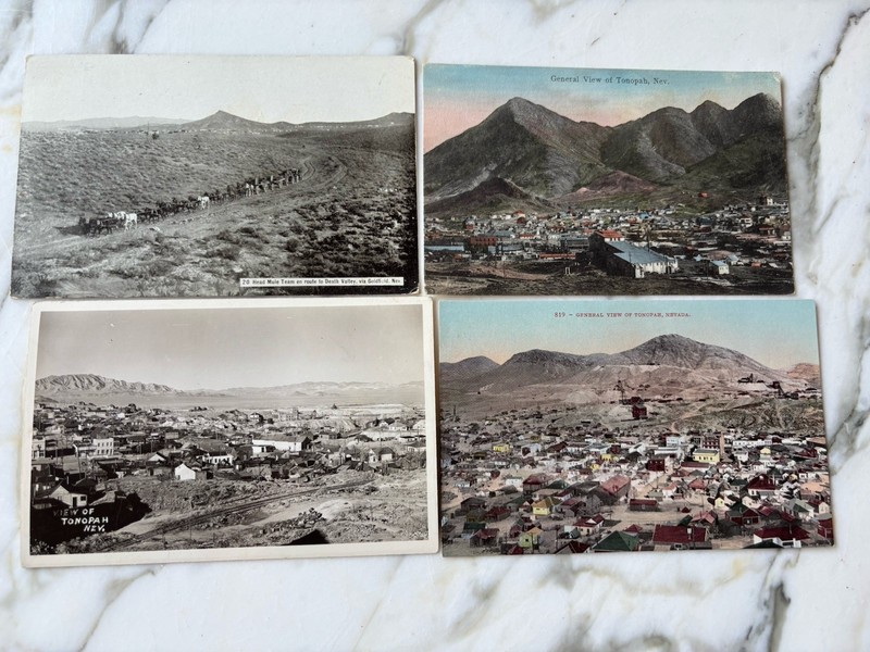 Antique Postcard Lot of 4 Picture Post Cards Tonopah and Goldfield Nevada