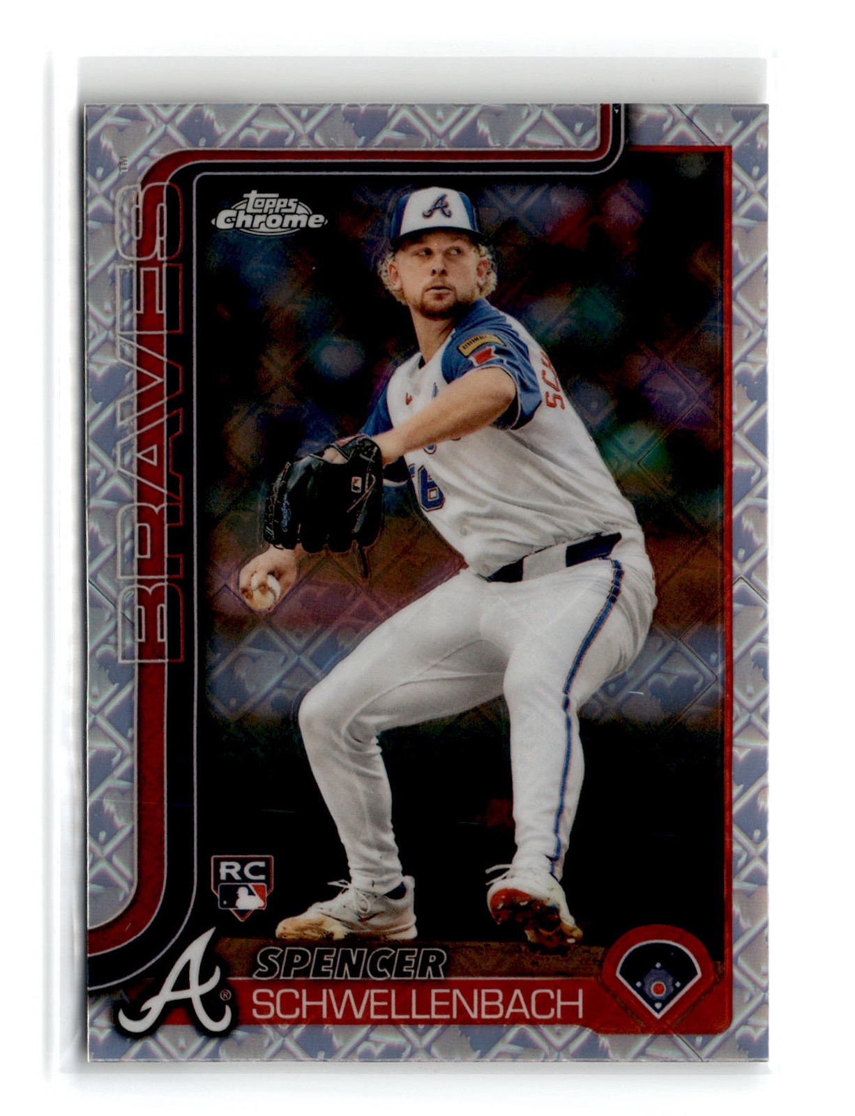 Spencer Schwellenbach 2025 Topps Chrome Logofractor Edition #203 RC Braves