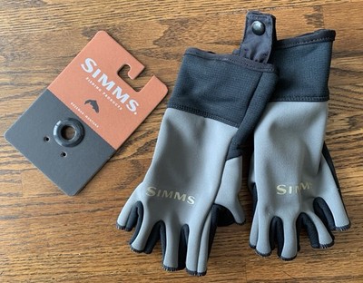Simms Windstopper Half Finger Glove Black & Gray Gunmetal Size S