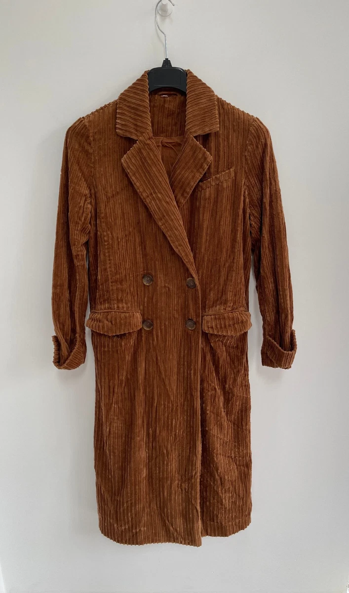 Blazer Trench Coat Free People 'Sweet Melody' Beige à Rayures - Taille XS, Neuf Avec étiquette