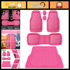 Heavy Duty Hot Pink Car Floor Mats Cargo Liners All-weather Waterproof Anti- Heavy Duty Hot Pink Car Floor Mats Cargo Liners All-weather Waterproof Anti-