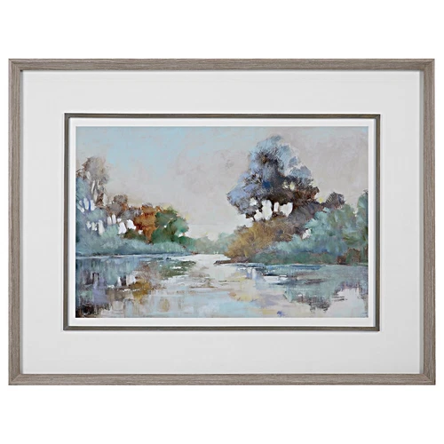 Uttermost Morning Lake Watercolor Framed Print - Picture 1 of 1
