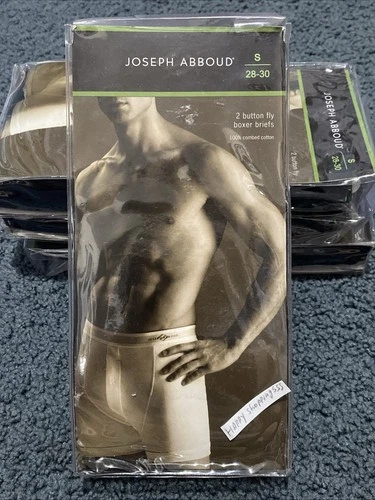 2 Pack Joseph Abboud Button Fly Boxer Briefs Underwear Mens Size S(28-30)black