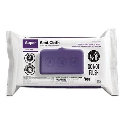 Pack of 9 Super Sani-Cloth  Premoistened Germicidal Manual Pull Wipe 80 Count 