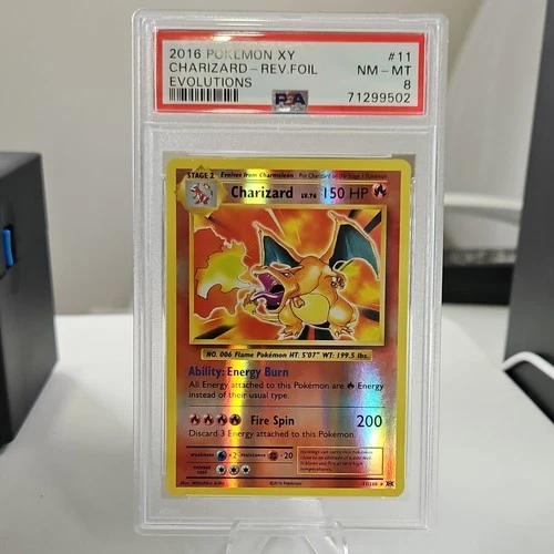Pokémon 2016 Charizard 11/108 Evolutions Reverse Holo Foil PSA 8