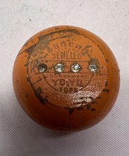 Rare Orange 1950s Vintage Jeweled Duncan Yo-Yo Wood 8 Jewels No String Worn