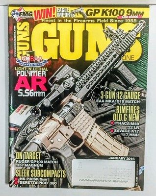 Guns Magazine January 2016 Robar Poly AR 5.56mm Eagle Imports GP K100 Free Ship