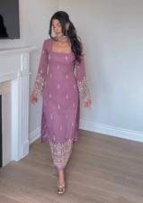 Indian Designer Heavy Faux Georgette Salwar Kameez With Dupatta For Women