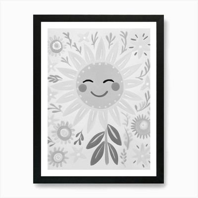 Happy Sunflower 1 Kunstdruck gerahmt Wandbild Poster Leinwanddruck Bild