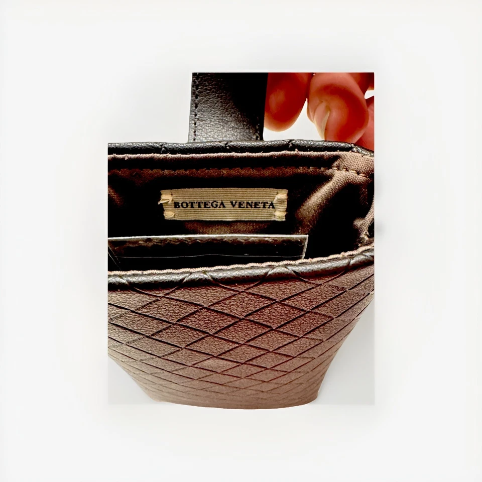 Чехол для сотового телефона/солнцезащитных очков Bottega Veneta темно-коричневый кожаный - Изображение 3 из 4