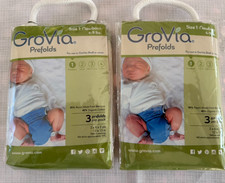 GroVia Prefold Cloth Diaper Insert Size 1 Newborn Set Three 2 Packages -6 Total
