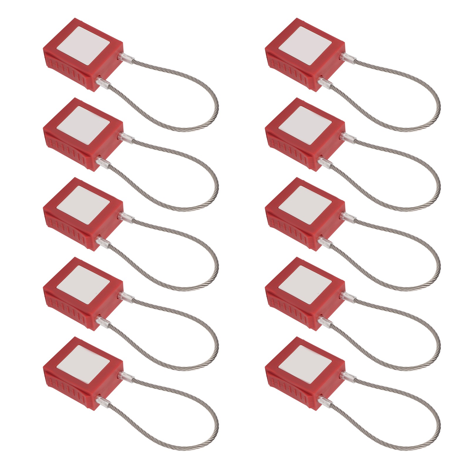 10 Sets Lockout Tagout Cable Lock With Key Stainless Steel Electrical Padlock