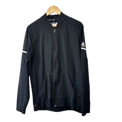Adidas Men's Team Squad Bomber Jacket Climalite Sport Black & White Men's Medium