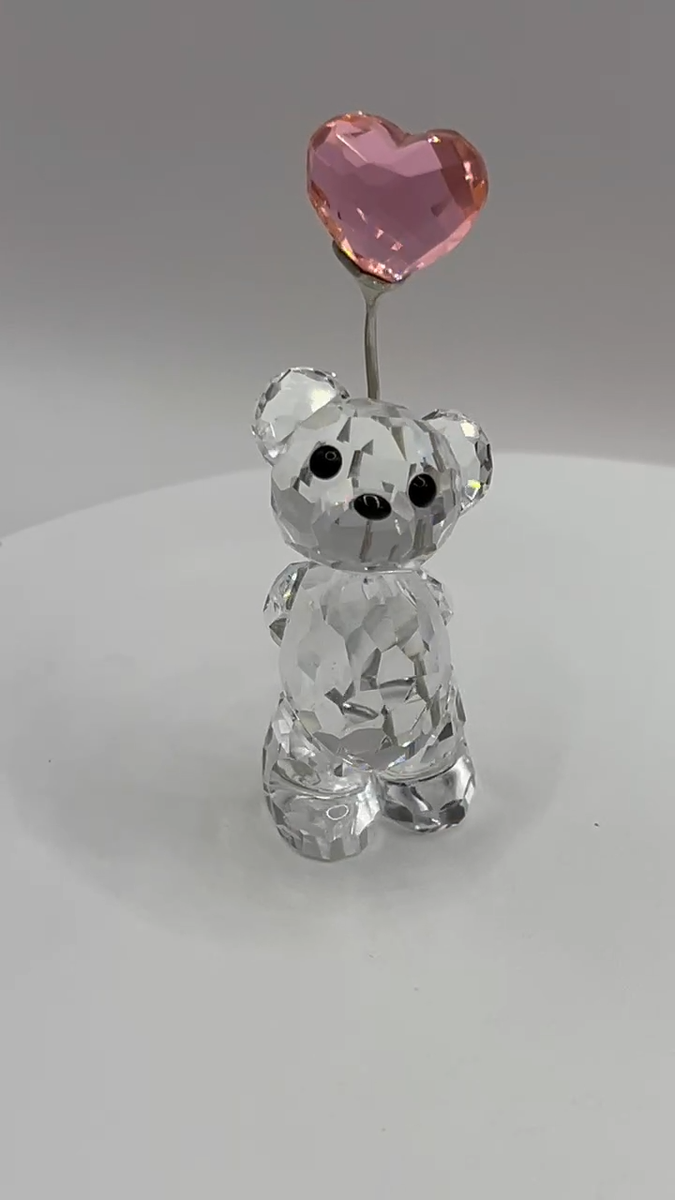 Swarovski Crystal Figurine Kris Bear With Heart Balloon #842933 In