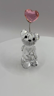 Swarovski Crystal Figurine Kris Bear With Heart Balloon #842933 In