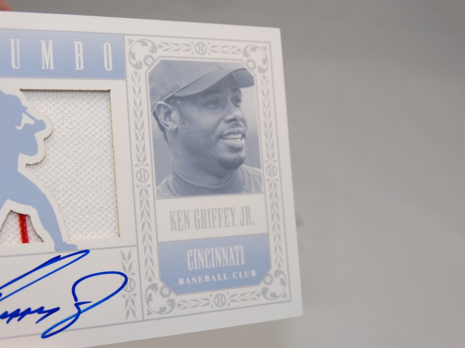 2012 Panini National Treasures Ken Griffey Jr Jumbo GU JSY ON CARD AUTO # 16/25 view 22