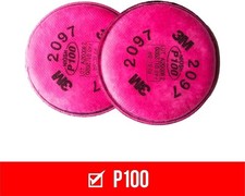 3M Performance P100 Particulate + Odor Filters, 2 pairs, NIOSH-APPROVED P100