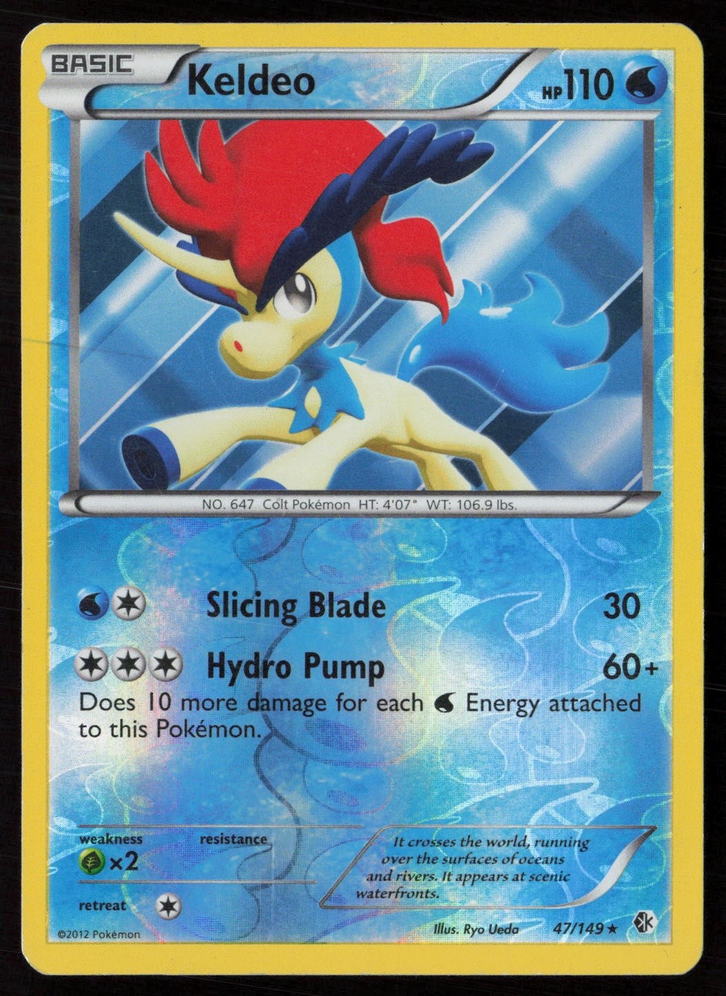 Keldeo (47) 47/149 Boundaries Crossed Holo Rare Reverse Holofoil MP
