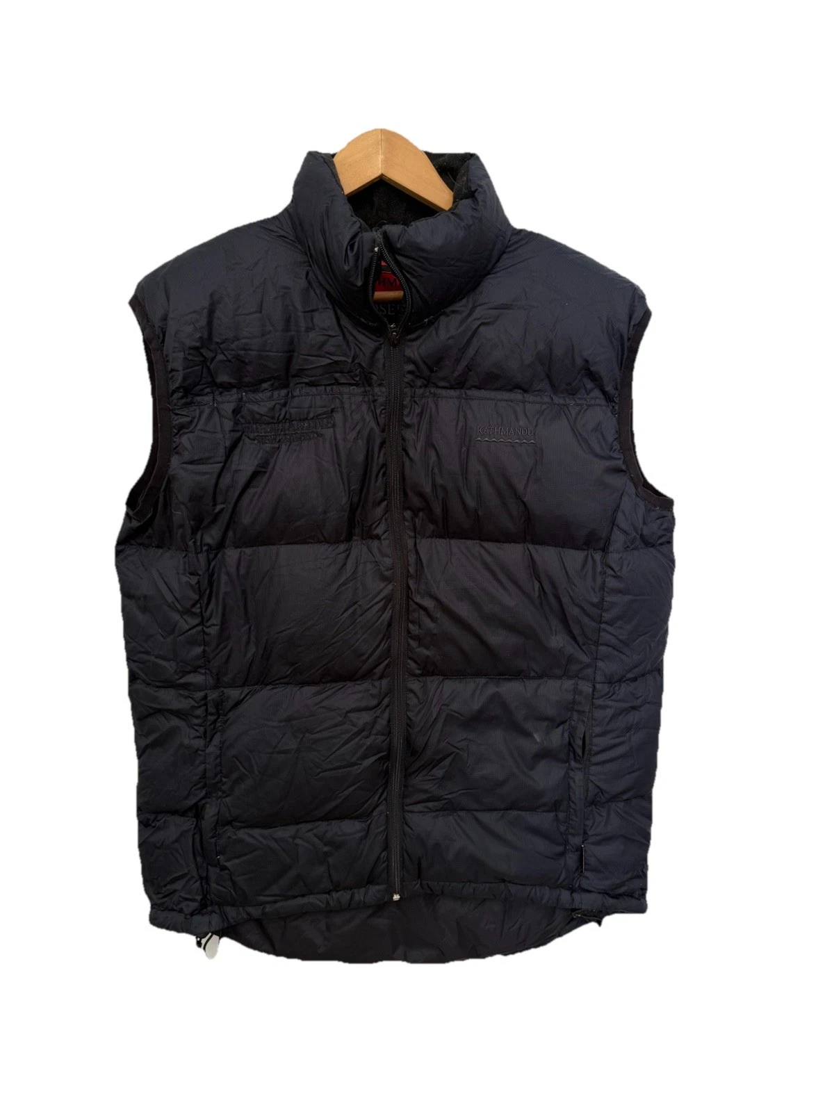 Kathmandu Epic Men’s Large Black Full Zip Pockets Duck Down 550 Fill Vest UU2