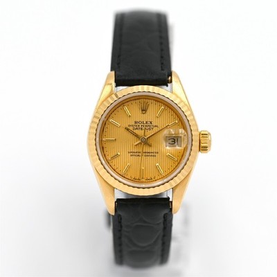 LADIES ROLEX OYSTER PERPETUAL DATEJUST 69178 AUTOMATIC WRISTWATCH 18K GOLD