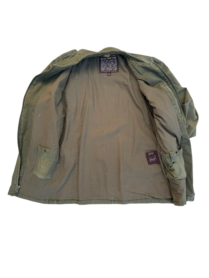 Chaqueta De Colección Andrew Marc Nueva York Algodón Verde Ejército Talla Mediana Primera Clase Foto 4 de 4