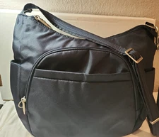 Travelon Anti-Theft Classic Crossbody Navy Bucket Bag Travel Bag RFID