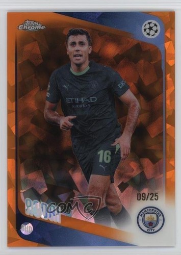 2025-26 Topps Chrome UEFA Club Competitions Sapphire Orange 9/25 Rodri #171