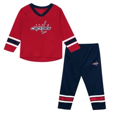 Preschool Outerstuff Red/Navy Washington Capitals Denting the Net Long Sleeve