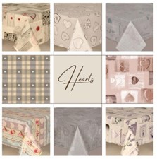 Wipe Clean Tablecloth PVC Vinyl Cover Wipeable Table Cloth Protector Hearts