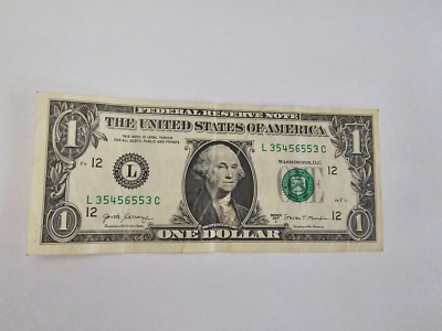 #ad $1 Bill Fancy Serial Note One Dollar 35456553 2017 Free Shipping $2.99