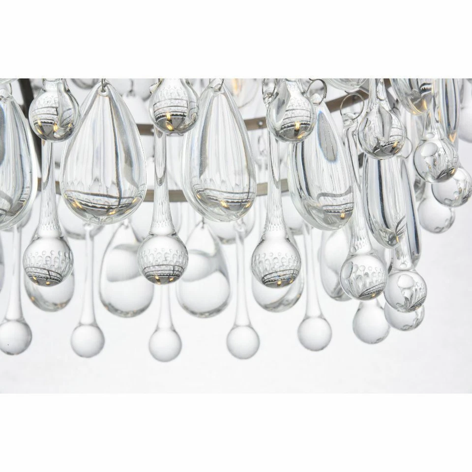 Suporte embutido antigo prata sala de jantar cristal gota luz banheiro iluminação 15" - Imagem 4 de 4